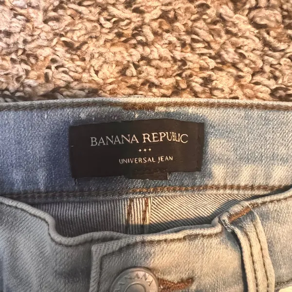 Banana Republic Universal Jean High Rise Raw Hem Light‎ Wash Denim Size 1 - Image 2