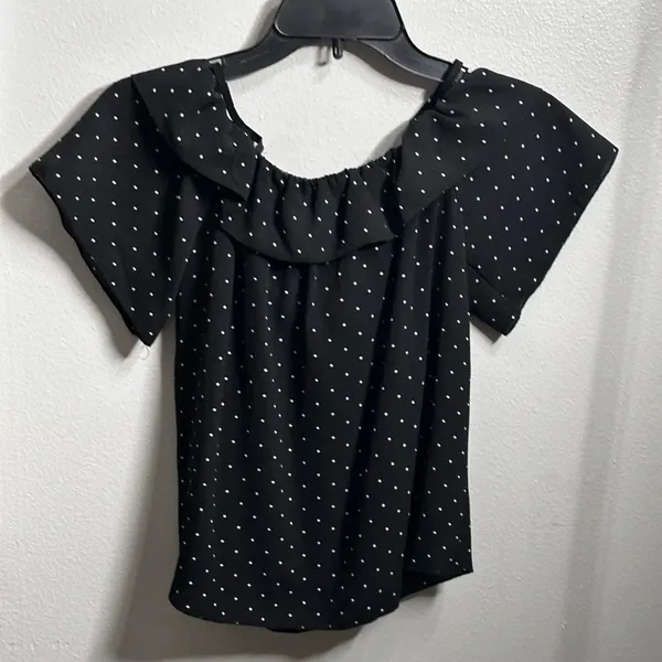 Papaya Women‎ Black Polka Dot Off Shoulder Blouse Size Small. - Image 7