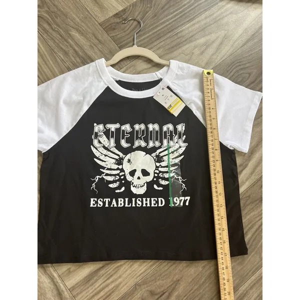 Zoe + Liv Juniors Eternal Est 1977 Cropped T-Shirt Size M - Image 6