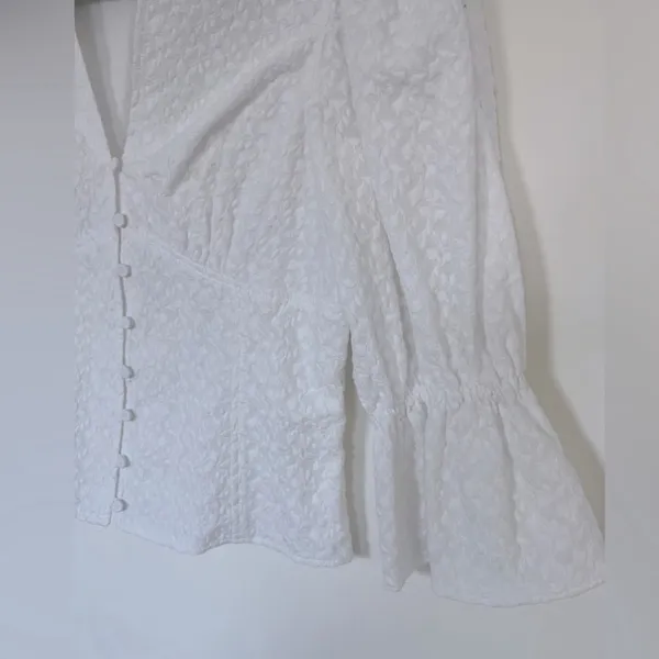 Rebecca Taylor La Vie Leaf Embroidered Cotton Top nwt $195 extra large XL corset - Image 5
