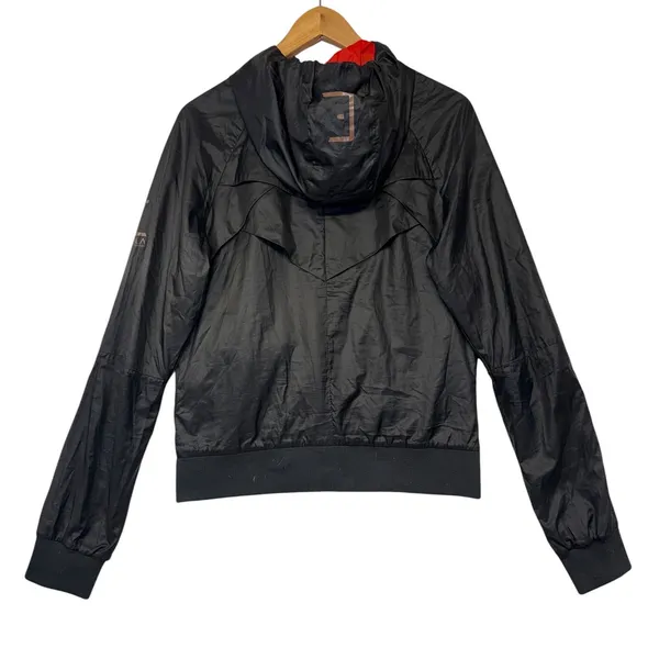 Helly Hansen Embla Womens Black Hooded‎ Windbreaker Jacket Red Lining Size M - Image 9