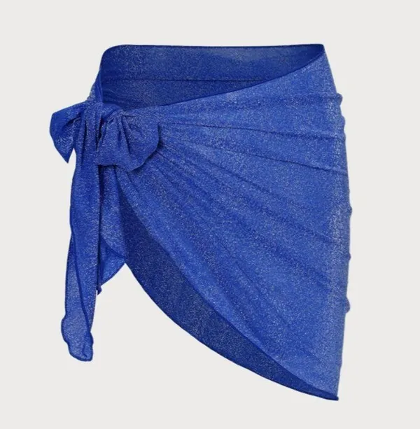 Berlook Blue Classic Lurex Cover-Up Skirt 32 - Image 4