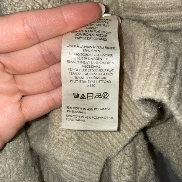 Free People Cable Knit Cardigan‎ Womens Medium Tan Excellent Cropped Open Front - Image 4