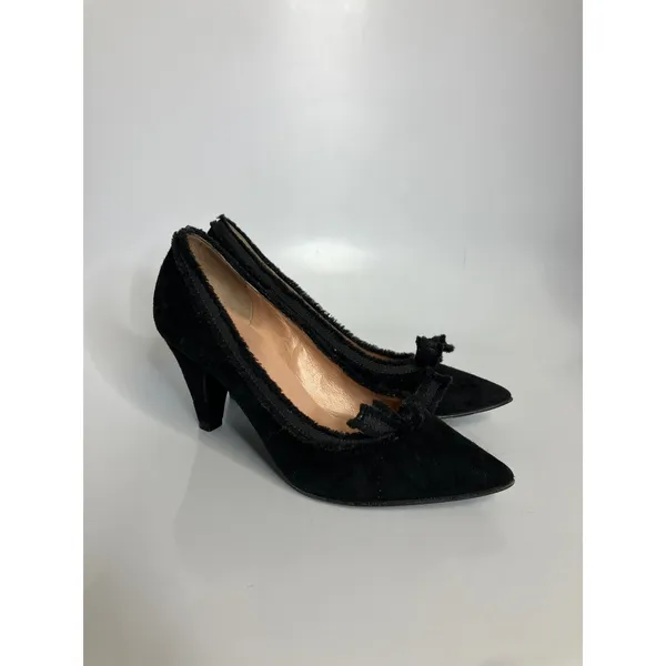 Marc by Marc Jacobs Pumps Womens 36.5 Black Good Suede Pointed Toe Bow Italy - Image 3