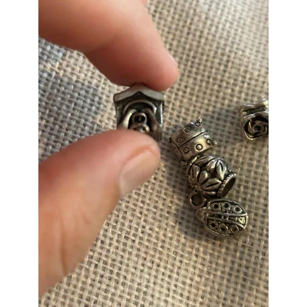 A496 charm bracket silver plated 5 pcs Gray - Image 2