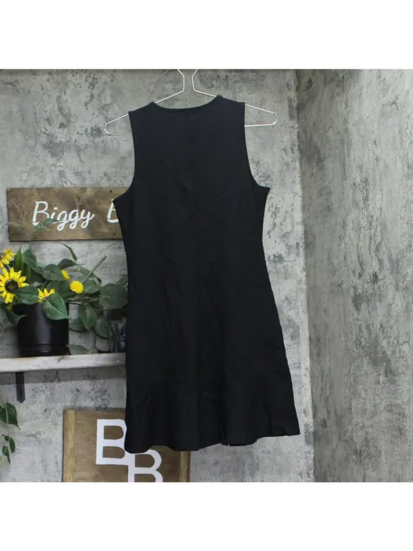 A New Day Womens Seam Detail Ponte Knit Flounce Mini Dress 94434589 Black S - Image 2