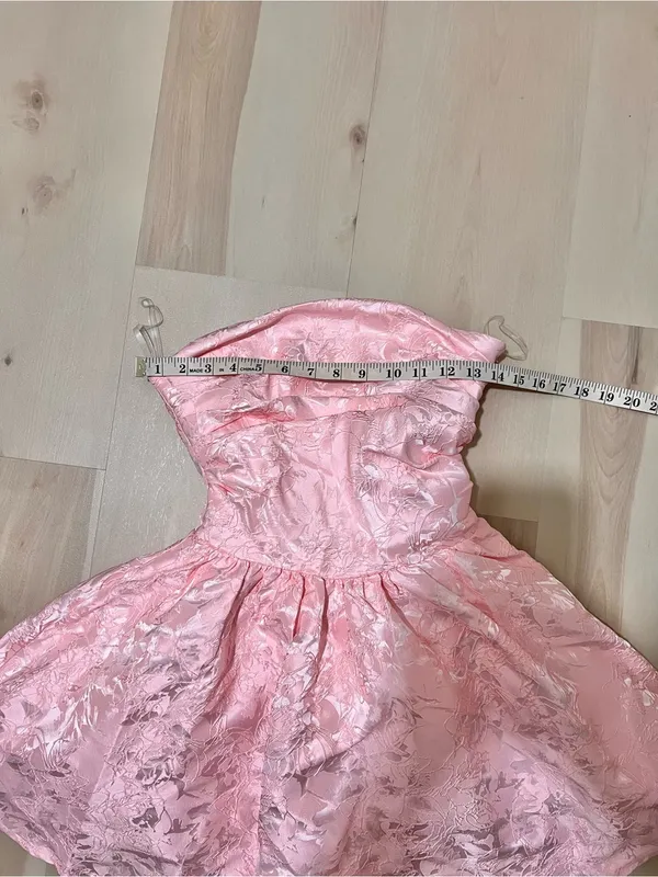 Babyboo NWT Women Small Pink Strapless Mini Dress Romantic Coquette Soft Girl - Image 11