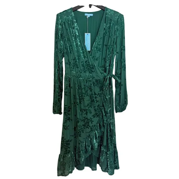 Draper James RSVP NWT velvet burnout faux wrap dress size small - Image 11