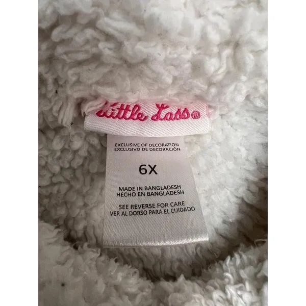 Little Lass Sherpa Jacket 6X White Teddy Coat‎ - Image 2