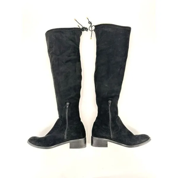 Aldo Women's Suede‎ Flat Lace Pull On Round Toe Over The Knee Boots Black Size 8 - Image 3