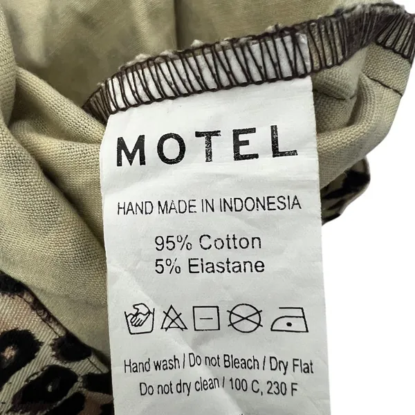 Motel Zoven Flare Pants Tan Brown Leopard Print Indie Sleaze High Rise Size S - Image 7