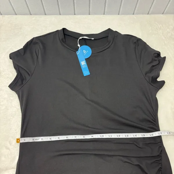 Cupshe Black Ruched Side Midi Tee Dress Size XL‎ - Image 9