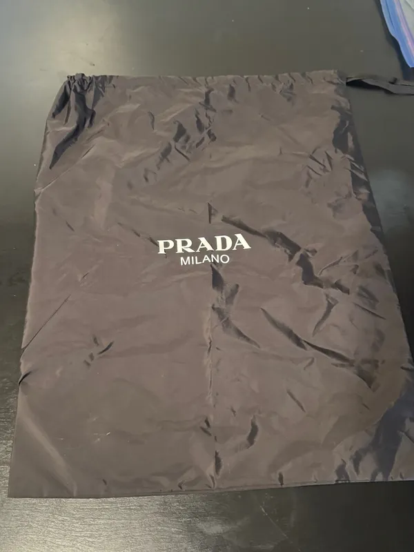 Prada Black Nylon Logo Drawstring Bag - Image 2