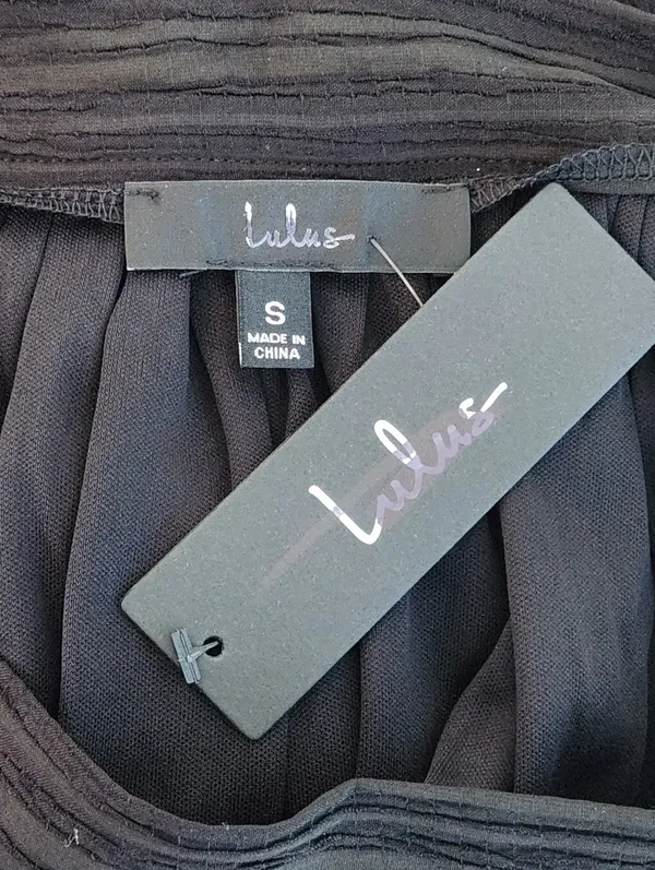 Lulus Black Plissé Maxi Skirt Size Small NWT - Image 7