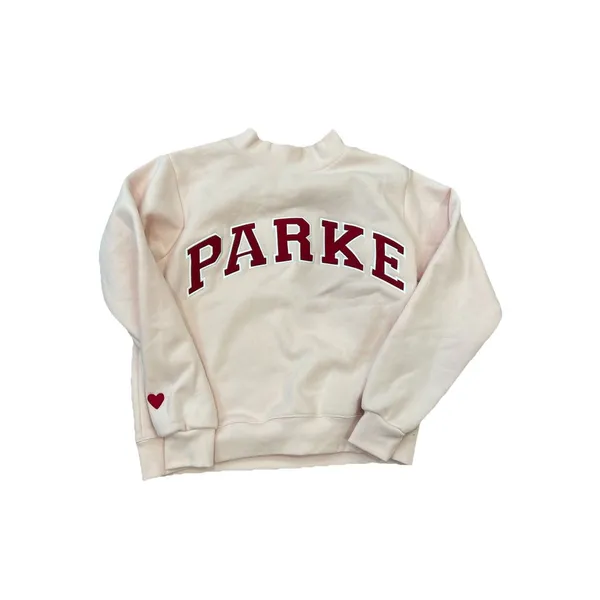PARKE Womens Valentine's Varsity Mockneck Peony & Crimson size Small/Medium New - Image 4