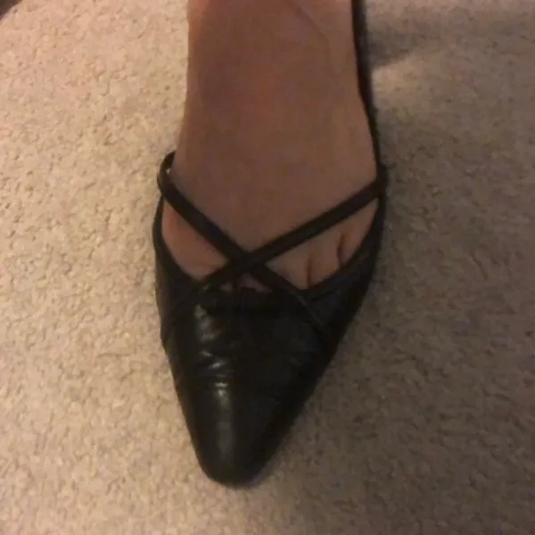 Prada Black Leather Criss-Cross Pointed Flats with Bow – Size 36.5 (Fits Like 7) - Image 4
