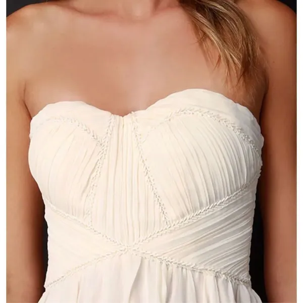 Lulus A‎ Star is Born Cream Strapless Maxi Dress Beaded Embellished Medium - Image 16