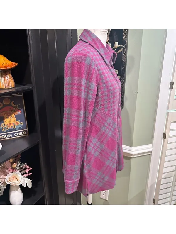 Soft Surroundings Asymmetrical Plaid Button Front Tunic – XS - Image 6