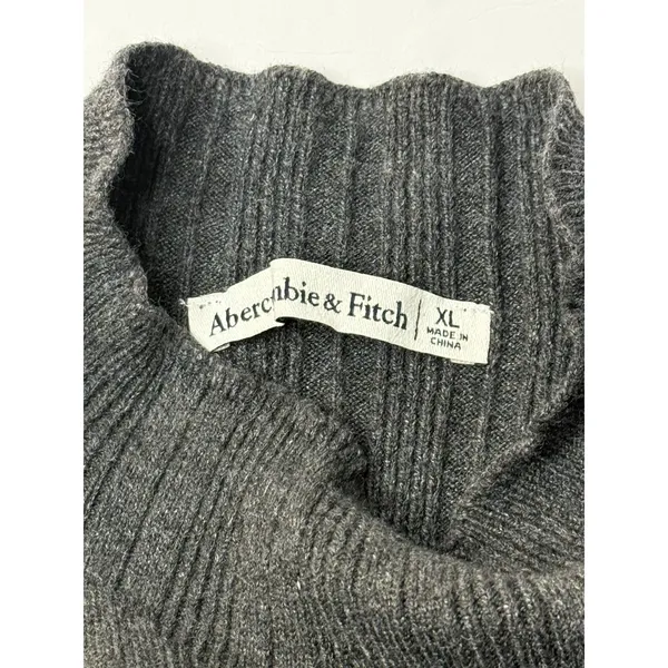 Abercrombie & Fitch Mock Neck Sweater Dress Charcoal Gray Size XL‎ Ribbed Y2K - Image 7