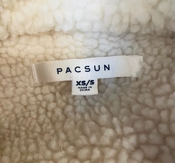 PacSun Pink Corduroy Sherpa Lined Trucker Jacket Faux Fur Oversized XS S - Image 7