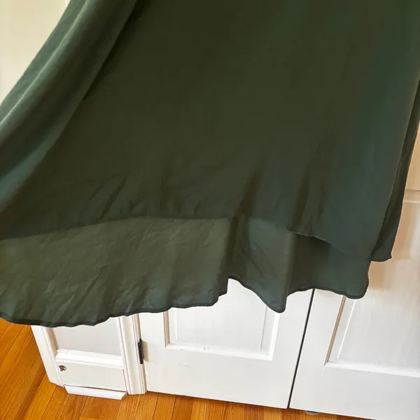 Pink Stitch Forest Green High‎ Low Hem Midi Dress Maxi Flowy Size 2 EU 34 AUS 6 - Image 5
