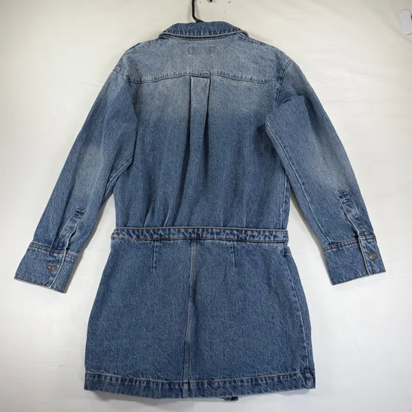 KBB by Kahlana Blue Denim Long Sleeve Wrap Mini Dress Small New with tags - Image 3