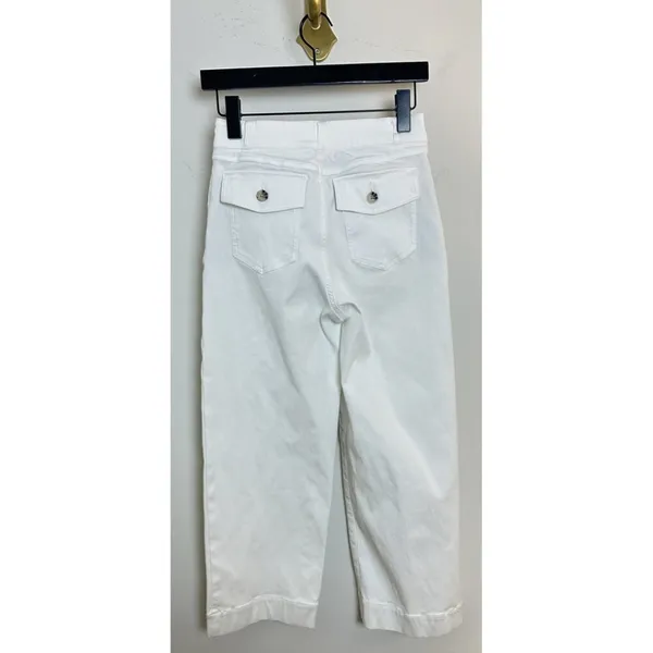 SPANX Stretch Twill Wide Leg Crop Pants in Bright White Size Small - Image 7