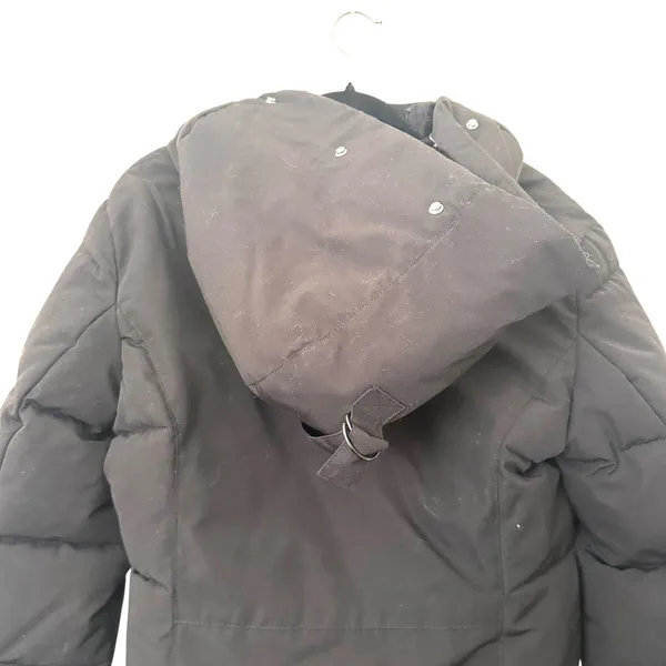 ZARA Long Puffer Winter Parka Hooded Black‎ Small - Image 3