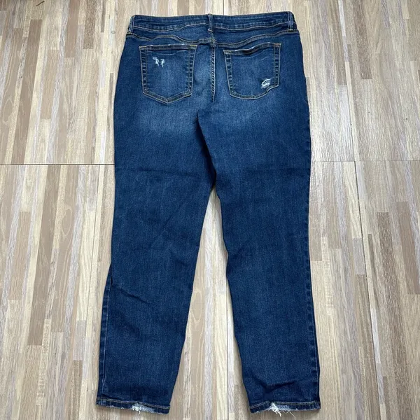Maurices Dark Blue Distressed Skinny Jeans, Size 12 Short - Image 7
