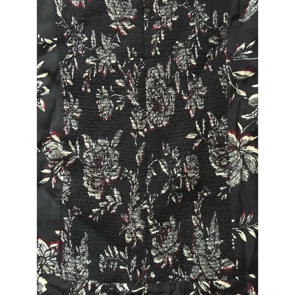 J.Crew Veranda Dress Size 12 Black Floral Midi Sleeveless Ruched Waist Boho - Image 11