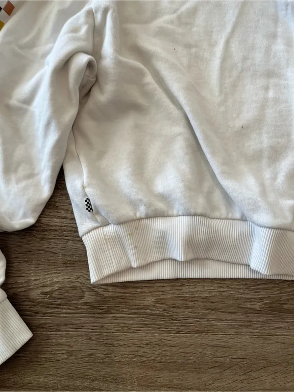 Vans Karina Hoodie Womens Medium Cream Cupid Cherub Checkerboard Crop Pullover - Image 10