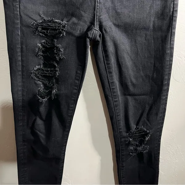 American Eagle Black‎ Distressed High Rise Jeggings - Image 6
