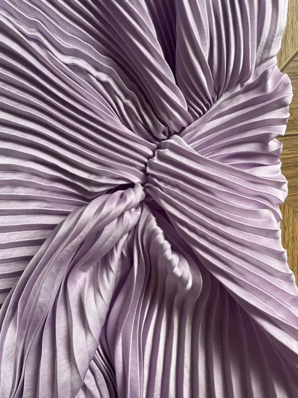 ALC Frank Lavender Halter Pleated Evening Gown Dress 4 - Image 6