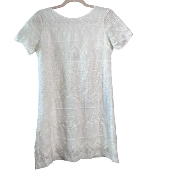 Abercrombie Fitch White Lace Embroidered Mini Dress S Boho Cottagecore‎ Summer - Image 2
