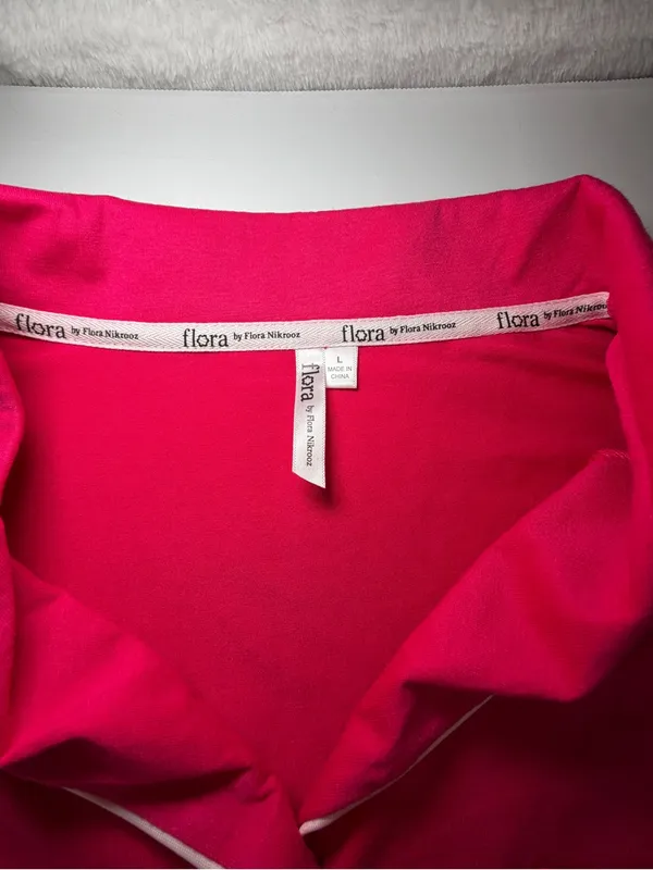 Flora Nikrooz Fuchsia Short Pajama Set with Contrast Piping - Image 2