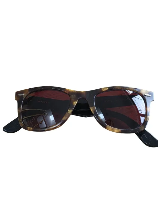 Ray-Ban Wayfarer RB2140 Sunglasses Tortoise Frame Red Lenses Italy Handmade - Image 11