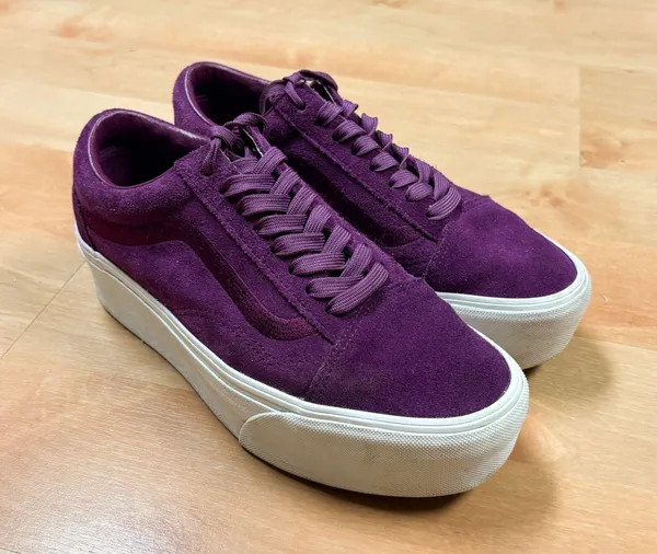 Vans Purple High Top Platform Sneakers - Image 2