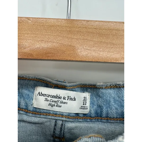 Abercrombie The Cut Off Short High Rise Denim Shorts Women Sz 31/12 Festival - Image 5