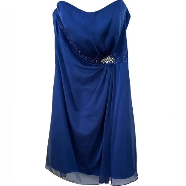 BELSOIE Formal midi dress NWT Blue Size 14 - Image 2
