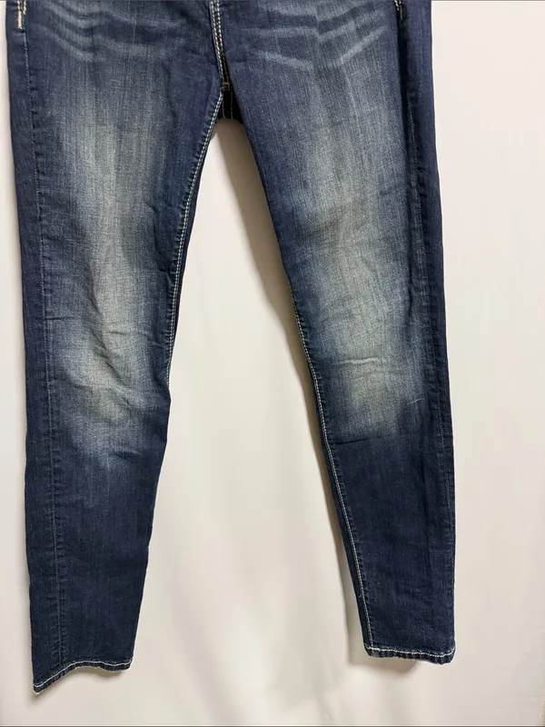 Miss Me Standard Skinny Jeans Dark Wash Embellished Pockets Size 28 ME8845SR - Image 8