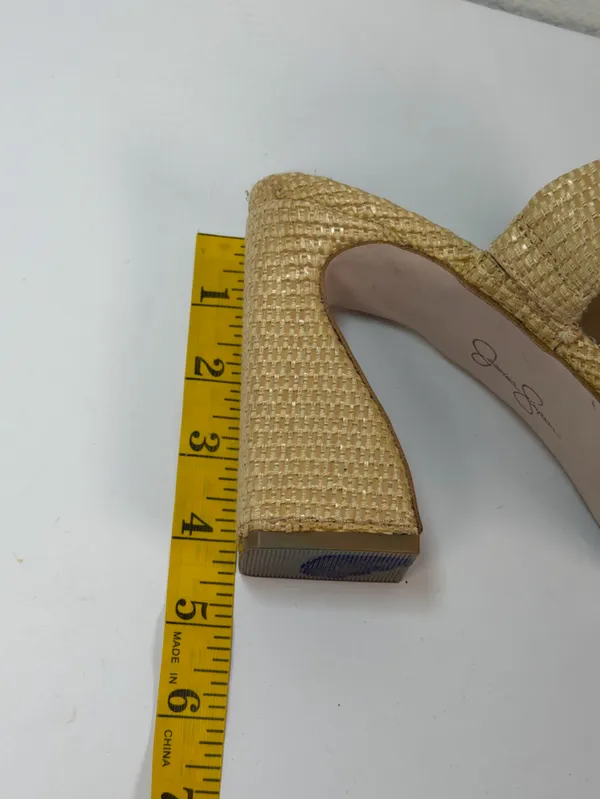 Jessica Simpson JS-Diza Raffia Block Heel Mule Sandals Women Size 8M Beige Woven - Image 7