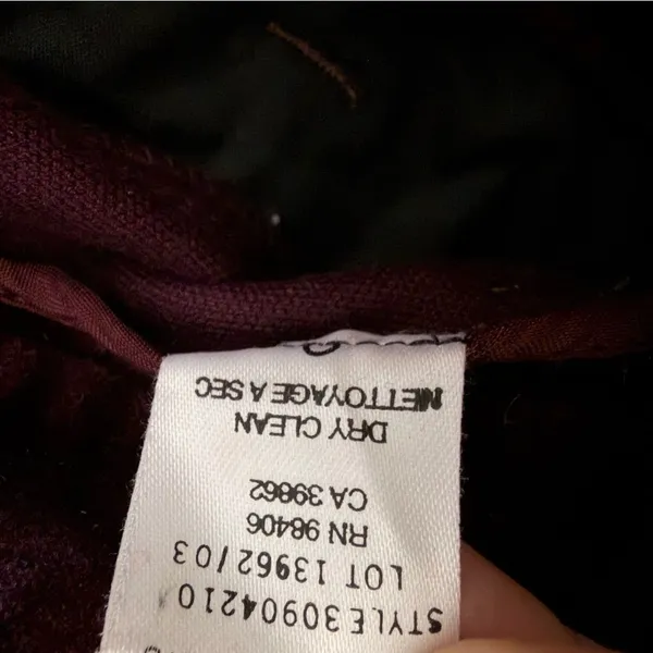 Theory Ruched Velvet Pants 8 Mulberry Purple Y2K Low Rise Slim Leg Stretch USA - Image 9