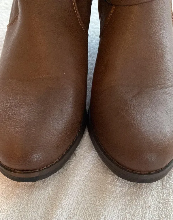 Cato boots mid calf height 2.5” block style heel zip up back size 7 - Image 6