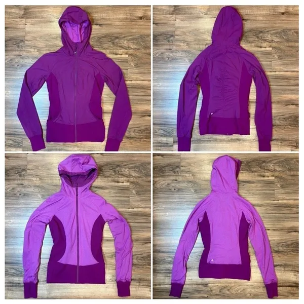 Lululemon In Flux Womens 10 Jacket Regal Plum Purple Reversible Full Zip Hoodie - Image 2