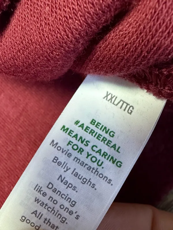 Aerie Sherpa Henley Sweatshirt Womens XXL Oversized Fleece Red Deep Cherry - Image 6