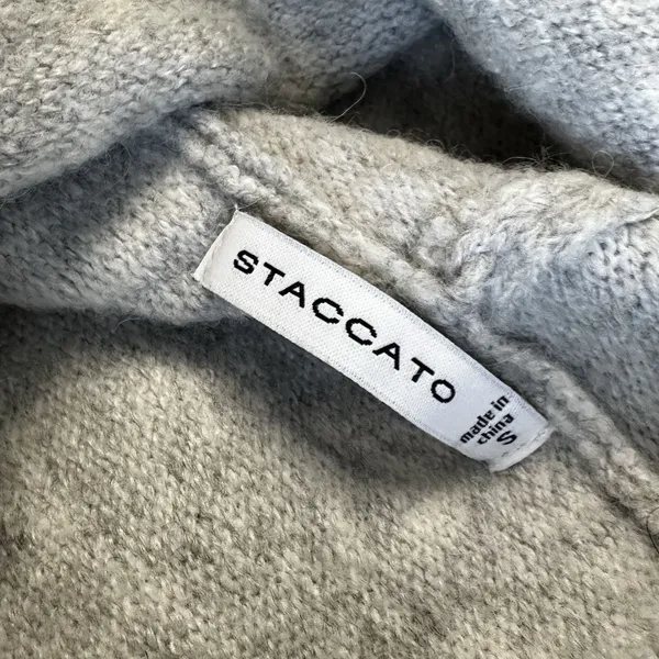 staccato Women’s light Grey Hoodie drawstring ribbed small soft sleep gym - Image 2