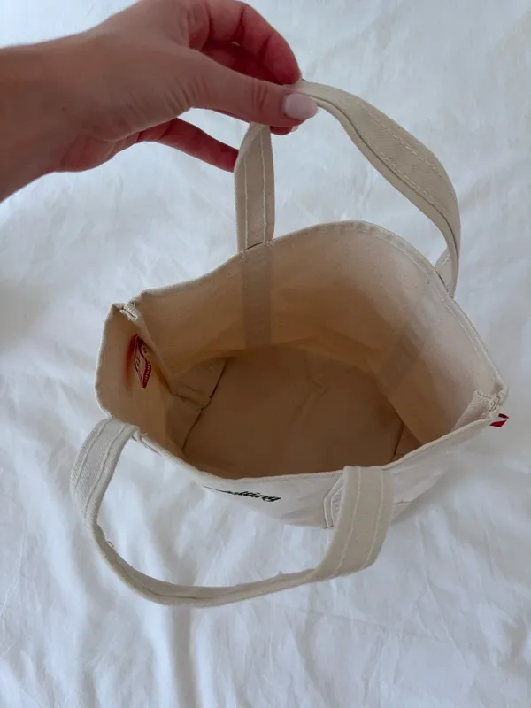 Mini Canvas Tote Bag “Adulting” Tan - Image 3