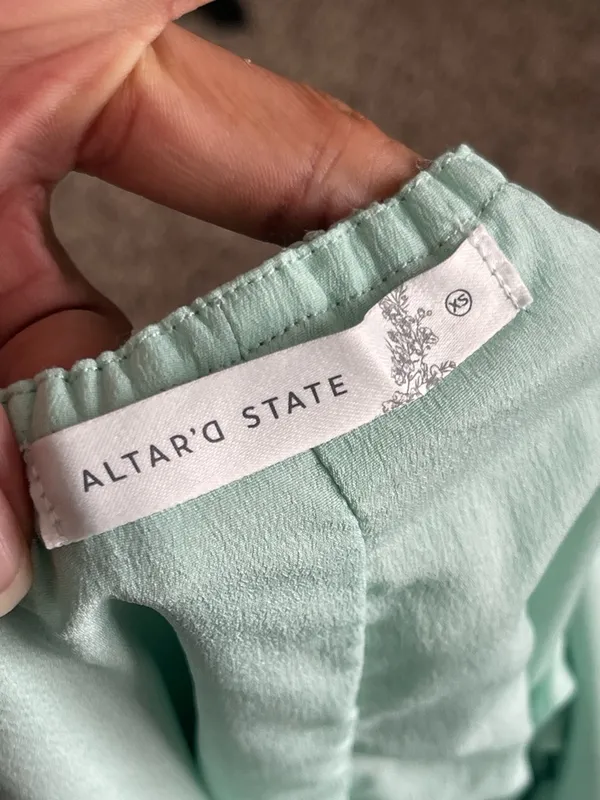 ALTAR'D STATE | Mint Green Maxi Dress with Ruffled Straps Sz XS - Image 10