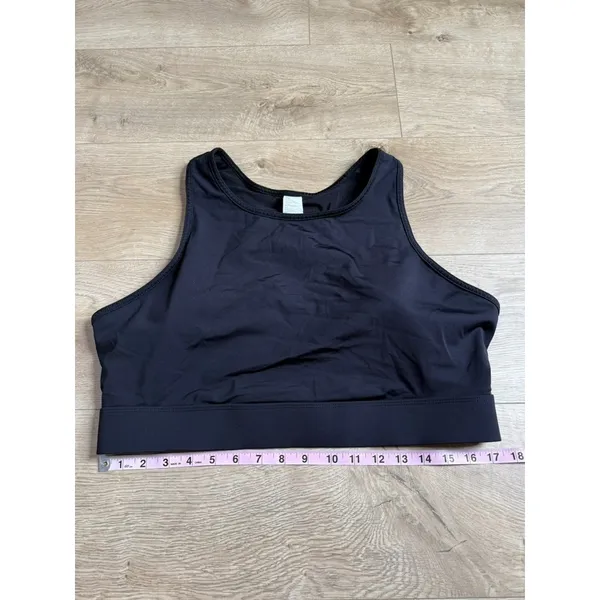 EUC Womens Fabletics Black‎ Trinity High Impact Sports Bra 2X 18-20 Back Pocket - Image 4