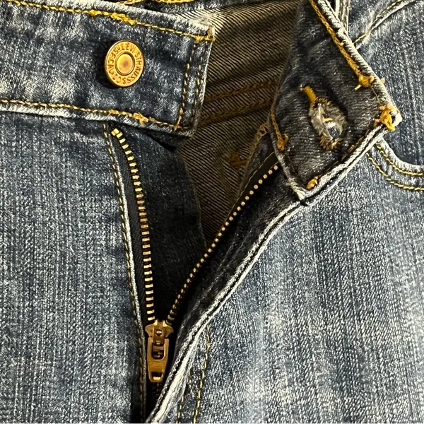 Levis 518 Juniors Size 13 Blue Super Low Stretch Bootcut Jeans Medium Wash‎ - Image 6